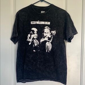 The Walking Dead Black Stone Washed Graphic 100% Cotton T-Shirt Medium